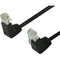 1' CAT5e (350 MHz) UTP Network Cable - Down-Up Angled Connectors - Black